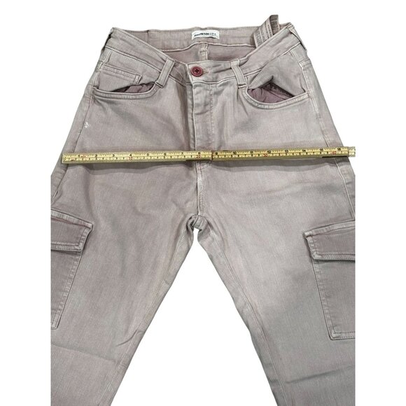 Pink Flared Cargo Pants Women Size 40 By Brownie Made In Spain Cotton Blend - Picture 8 of 8